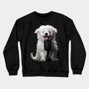 White cloud Puppy Singing Crewneck Sweatshirt